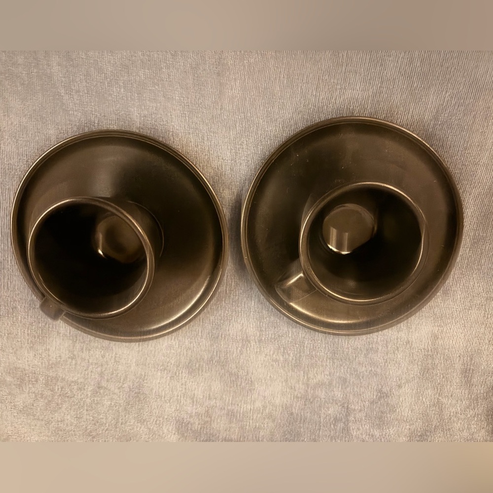 Black vintage espresso Ceramic Cup and Saucer Set of two